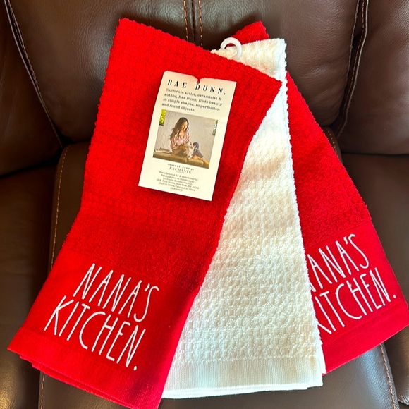 Rae Dunn Kitchen Rae Dunn Nanas Kitchen Set Of 3 Christmas Red